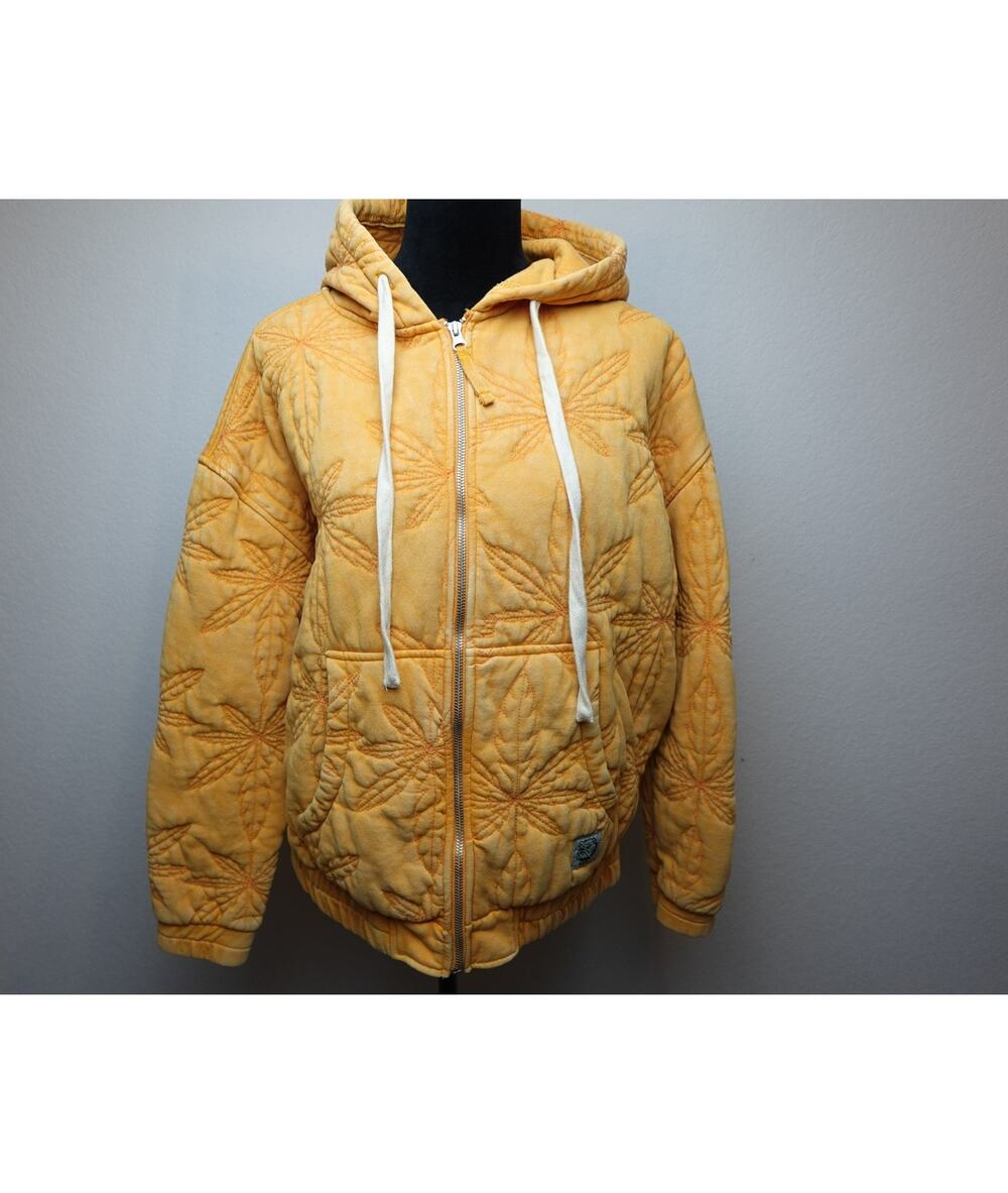 Stylish BDG Orange Embroidered Zip-Up Hoodie Size Small